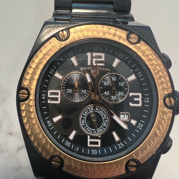 Swiss Legend Black and Gold Men\'s Watch